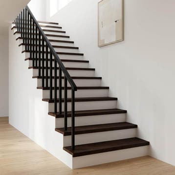 vidaXL Traplopers 2 st 100 x 25 x 2 cm Donkerbruin Massief, Verzenden, Nieuw