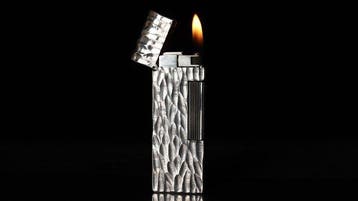 Dunill - Dome Bark Pattern Rollagas Lighter - Zonder, Nieuw