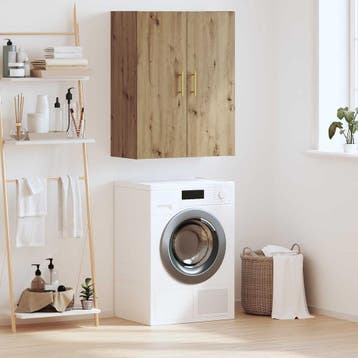 vidaXL Wandkast Artisan Eiken 69,5 x 34 x 90 cm Bewerkt hout, Huis en Inrichting, Minder dan 50 cm, Verzenden, Nieuw, Minder dan 100 cm