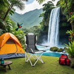 Kampeerstoel gestoffeerd - grijs, Set van 4, Caravans en Kamperen, Kampeeraccessoires, Verzenden, Nieuw