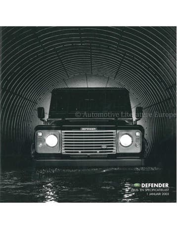2003 LAND ROVER DEFENDER BROCHURE NEDERLANDS, Boeken, Nieuw, Author