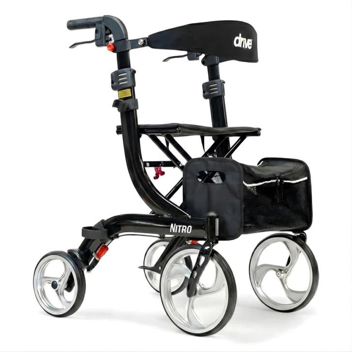 Rollator Nitro Medium - Zwart, Diversen, Rollators, Verzenden