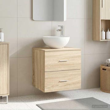 vidaXL Wandgemonteerde Wastafel Vanity Sonoma Eiken 49,5 x, Verzenden, Nieuw