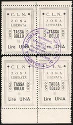 Italië - 1945 C.L.N. Bevrijde Zone, Valle dOssola, blok van, Gestempeld