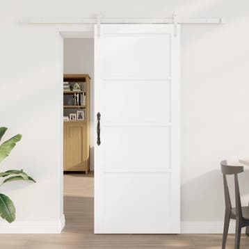 vidaXL Schuifdeur ORKDAL 83 x 202 cm Massief grenenhout Wit, Verzenden, Nieuw