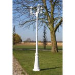 vidaXL Tuinlantaarn Kingston 3-arms 215 cm wit, Verzenden, Nieuw, Aluminium, Staande lamp