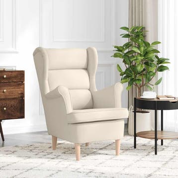 vidaXL Fauteuil 74x84x100 cm linnen wit, Verzenden, Nieuw