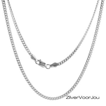 Zilveren ronde gourmet ketting 60 cm 3 mm, Sieraden, Tassen en Uiterlijk, Kettingen, Verzenden, Nieuw, Zilver