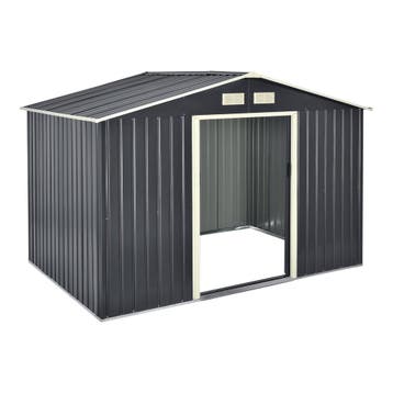 [en.casa] Tuinhuis tuinschuur met schuifdeur 277x191x192 cm, Verzenden, Nieuw