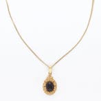Halsketting - 14 karaat Geel goud - Granaat, Sieraden, Tassen en Uiterlijk, Kettingen, Nieuw