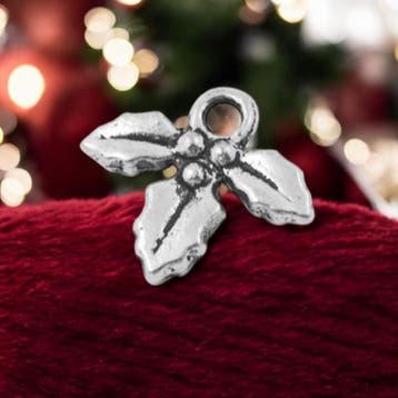 10 x Metalen bedeltje van hulst blaadjes, antiek zilver k..., Ophalen of Verzenden, Nieuw, Kraal