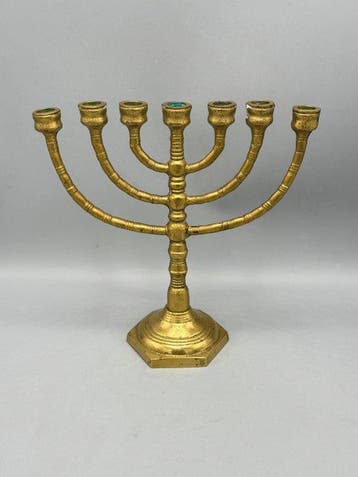 Judaica - Kandelaar - Brons - Menora kandelaar