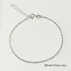 925 Zilveren rope armbandje rhodium, Verzenden, Nieuw, Zilver