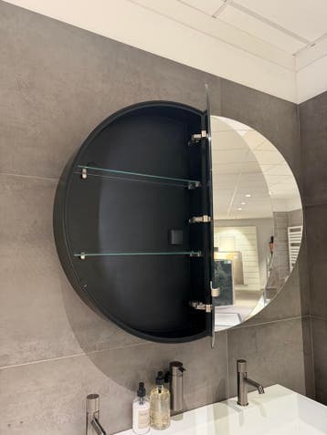 Spiegelkast 90cm rond zwart 0009 - 9, Huis en Inrichting, Ophalen, Nieuw, Spiegelkast