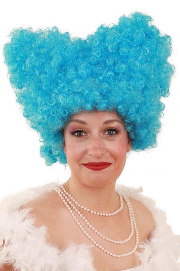 Luxe Suikerspin Pruik Blauw Staarten met Gratis 2x Haarnetje, Kleding | Dames, Ophalen of Verzenden, Nieuw, Carnaval