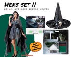 Heks Set 2 Met Cape, Hoed, Lenzen En Schminck, Verzenden, Nieuw, Overige typen