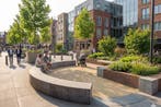 Rockwood® Betonnen bank buitenbocht 1.37m, Tuin en Terras, Tuinsets en Loungesets, Ophalen of Verzenden, Nieuw, Hout