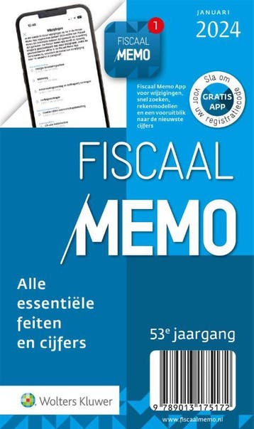 Fiscaal Memo januari 2024 9789013175172, Verzenden, Zo goed als nieuw