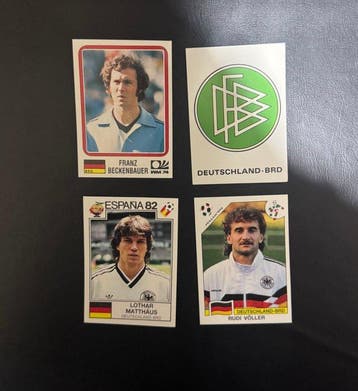 1974, 1982, 1986, 1990 Panini World Cup Stickers Franz, Nieuw