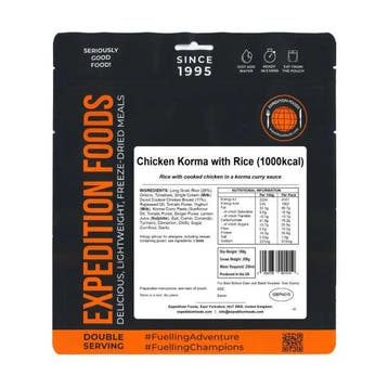 Kip Korma met rijst - Expedition Foods, Diversen