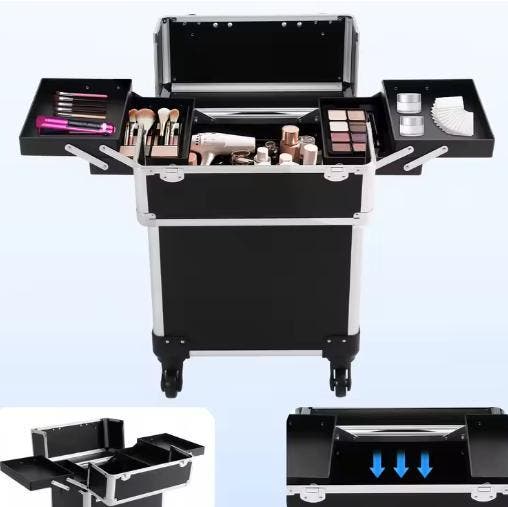 Professionele make-up reiskoffer met wielen en sloten, Sieraden, Tassen en Uiterlijk, Uiterlijk | Cosmetica en Make-up, Nieuw