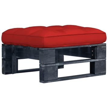 vidaXL Tuinhocker pallet zwart geïmpregneerd grenenhout, Verzenden, Nieuw