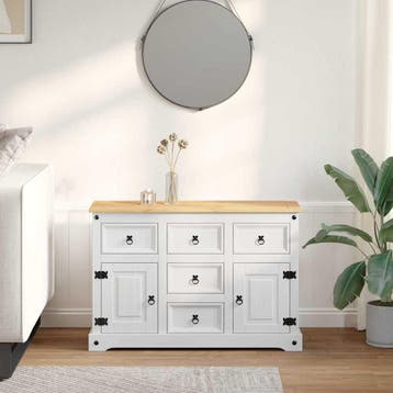vidaXL Opbergkisten CORONA Wit 112 x 40 x 75 cm Massief, Verzenden, Nieuw