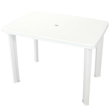 vidaXL Tuintafel 101x68x72 cm kunststof wit, Verzenden, Nieuw, Kunststof