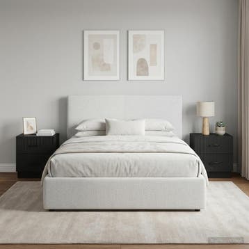 vidaXL Nachtkastje 2 st Zwart 43 x 34,5 x 44,5 cm Bewerkt, Huis en Inrichting, Slaapkamer | Nachtkastjes, Minder dan 45 cm, Verzenden