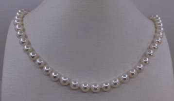 Zonder minimumprijs - Halsketting 7×7,5 mm Akoya parels, Sieraden, Tassen en Uiterlijk, Kettingen, Nieuw
