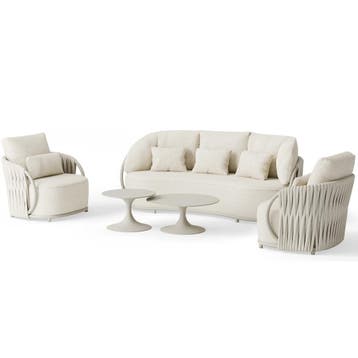 Vivaro stoel bank loungeset 5 delig | Camel sand | clouded, Ophalen of Verzenden, Nieuw