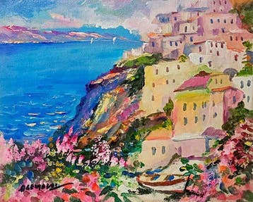 Alfredo Grimaldi (1950) - Incanto in Costiera