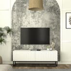 Tv-meubel Verpsboga lang frame 135x32x47 cm wit [en.casa], Verzenden, Nieuw