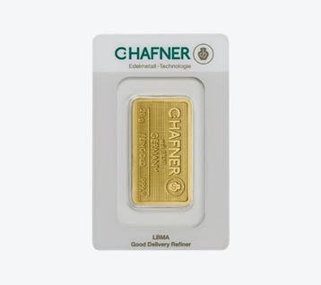 C. Hafner goudbaar 20 gram met certificaat | goudonline, Goud