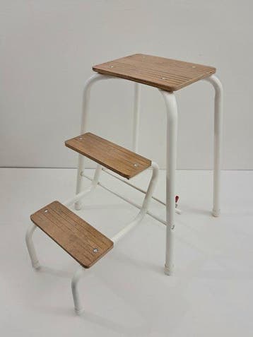 Leifheit - Kruk - Metaal - Industriële ladderhocker, Antiek en Kunst