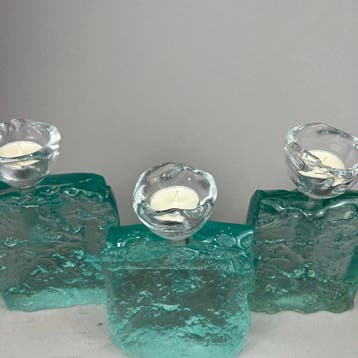Andrzej Rafalski - Kandelaar (3) - Glas - 3 glazen, Antiek en Kunst
