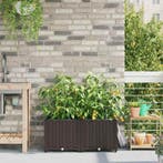 vidaXL Tuin Bloempot 2 pcs Bruin 80 x 40 x 37,5 cm Kunststof, Verzenden, Nieuw, Kunststof, Minder dan 60 cm