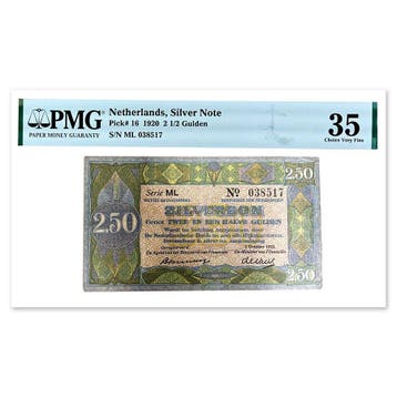 2½ Gulden Zilverbon 1920 PMG 35, Verzenden