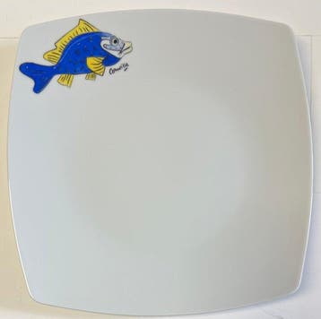 Corneille (1922-2010) - sculptuur, Grand plat Poisson -, Antiek en Kunst