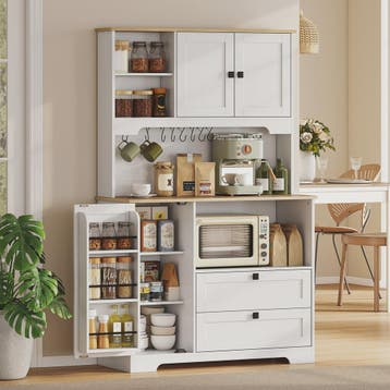 Homcom Keuken Serveertafel met 3 Deuren, 2 Lades en 8 Haken, Verzenden, Nieuw