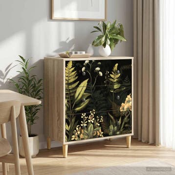 vidaXL Ladekast RHENEN Tropisch junglemotief 66 x 36,5 x 75, Verzenden, Nieuw