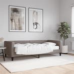 vidaXL Slaapbank met matras 90x200 cm stof taupe, Huis en Inrichting, Slaapkamer | Bedden, 90 cm, Eenpersoons, Verzenden, Nieuw