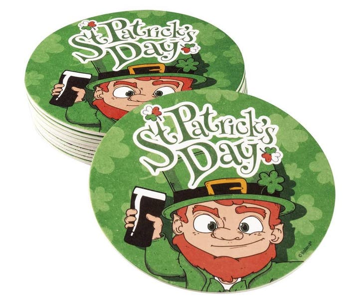 10 Bierviltjes St Patricks Day (10 cm), Kleding | Dames, Carnavalskleding en Feestkleding, Nieuw, Ophalen of Verzenden