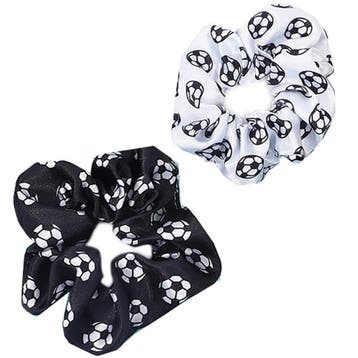 Voetbal scrunchie wit of zwart, Sieraden, Tassen en Uiterlijk, Uiterlijk | Haarverzorging, Verzenden, Nieuw, Overige typen