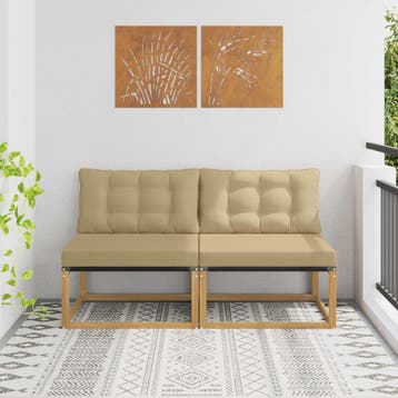 vidaXL Buiten Midden Sofa Massief Acaciahout Wit, Verzenden, Nieuw