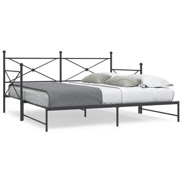 vidaXL Slaapbank onderschuifbed zonder matras 100x200 cm, Huis en Inrichting, 100 cm, Eenpersoons, Verzenden, Zwart