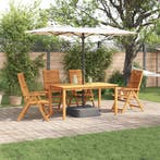 vidaXL Tuin eettafelset 5 pcs Bruin Massief Acaciahout, Tuin en Terras, Tuinsets en Loungesets, Verzenden, Nieuw, 5 zitplaatsen