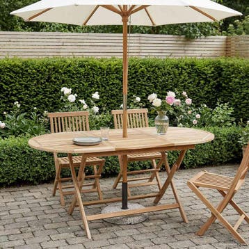 vidaXL Inklapbare Tuintafel Naturel 160 x 80 x 76 cm Massief, Verzenden, Nieuw