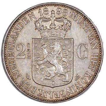 Nederland. Wilhelmina. 2 1/2 Gulden 1898 - Better Quality