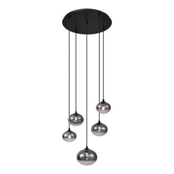 Moderne hanglamp zwart met smoke glas - Jia, Verzenden, Nieuw, Modern